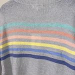 Emory park  XL gray knit sweater pastel stripes Photo 4