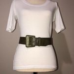 Catherine Dial Easley Embossed Wide Leather Belt Green Medium Artisan Texas Photo 0