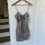 ANINE BING Papillon Silk Mini Dress in Ash Violet Butterfly Jacquard Grey Small Photo 3