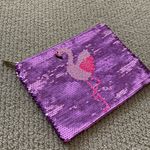 Tarte Sequin Flamingo Pink Purple Sequin Cosmetics Case Makeup Bag Like New Photo 1