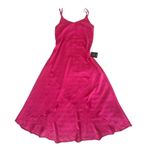 Lulus  Sweet Surprise Bright Pink Asymmetrical Hem Maxi Dress Spaghetti Straps M Photo 2