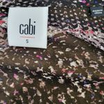 CAbi Sheer Black Paris Confetti Print Long Sleeve Blouse Top sz Small Photo 6