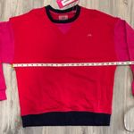 Terez NWT  Pink Red Colorblock Oversized Pullover Crewneck Sweatshirt Size XS Photo 2
