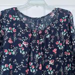 Gap  Navy Floral top boho flowy round neck S Photo 5