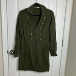 CAbi  military double gold button tunic length cardigan‎ jacket size small Photo 1