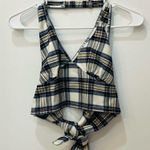 Altar'd State  blue white plaid halter style crop top size Medium Photo 1