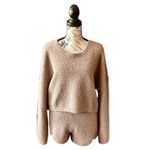 Nordstrom 4th & Reckless Kairo Bouclé Sweater Lounge Set Tan Small | Cozy Bell Sleeve Photo 1