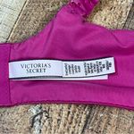 Victoria's Secret  38DDD Vibrant Hot Pink Magenta Floral Lace Silver Bra Padded Photo 4