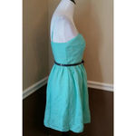 City Triangles Mint Green Cotton Eyelet Sun Dress Bow Belt Boho  ModCloth Size 7 Photo 2