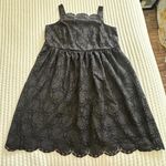 Talbots  Plus Black Lace Fit & Flare Square Neck Dress Sz 18W 18 Wide Photo 8