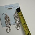Periwinkle By Barlow Two Tone Metal Pierced Dangle Drop Earrings Silver Photo 1