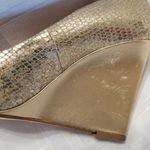 Carlo Pazolini Gold Metallic Leather Wedge Curved Heels Pumps Shoes 38, 7.5 USA Size undefined Photo 6