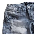 ZCO Jeans Premium Blue Striped Denim Jean Shorts Distressed Junior Size 1 Cotton Photo 3