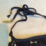 Ale By Alessandra  Black Crochet High Neck Halter Bikini Top Size Medium Photo 2