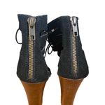 MIA Black Suede Caged Open Toe Lace Up Ankle Heels Women Sz 7 Photo 5