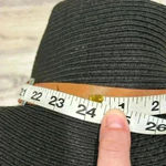 Unisex Straw Panama Hat Wide Brim Fedora Women’s Men’s Sun Black/Brown One Size Black Photo 6
