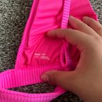 Aerie  Hot Pink Shine Rib Plunge Bikini Top and Bottoms Photo 2