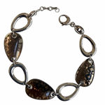 Fossil  Stainless Steel Brown Resin Link Bracelet Photo 0