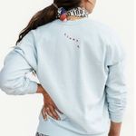 Clare V. Pale Blue Sweatshirt with Poppy Lips Sz L Size L Photo 1