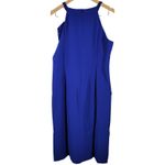 Vince Camuto Royal Blue Ruffle Halter Neck Sheath Dress Size 14 Photo 1
