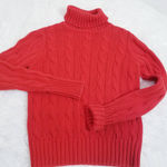 White + Warren 100% Cotton Ribbed Cable Knit Sweater Turtle Neck Photo 8