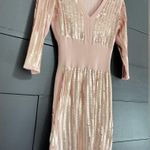 NEW YORK & COMPANY Eva Mendez Pink Sequins Sweater Midi Dress Women’s Sz S EUC Photo 1