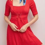Anthropologie  Maeve Juliet Corseted Dress in Red Photo 0