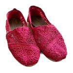 Toms Womens Shoes Size 5 Pink Lace Espadrilles for Summer Slip Ons Photo 0