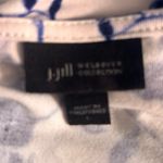 J Jill Floral Tunic Blouse Blue White Large Photo 3