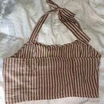 Brave Soul  Striped/Button Through Crop Top Photo 3