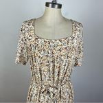 Reformation Jeans Square Neck Floral Tie Waist Dress Photo 2