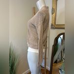 EXPRESS Tan Taupe Crochet Sweater Cardigan Small Photo 1