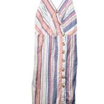 Sandy & Sid Womens Dress Medium Cotton Linen Blend Midi Beachy Coastal Romantic Photo 2