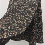 None EUC Floral Print on a Black Background Wrap A-Line Skirt-Size S/M Photo 6