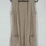 White House | Black Market  Long Line Sleeveless Cream Open Sweater Wool Alpaca SM Photo 1