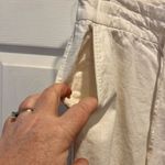 Old Navy  Pants Womens Sz 4 White Linen Stretch‎ Lined Roll Cuff Wide Leg VTG Y2K Photo 2