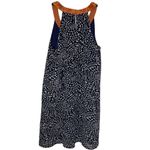 Judith March  Dress Large Blue Orange Beaded Neckline Swing A Line Preppy Lined Photo 1