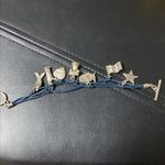 USA silver stars & stripes charm bracelet w/wax rope Photo 3