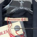 XCVI Wearables‎ Shirt Womens XS Blue White Tie Dye Mesh Lace Up Hippie Boho Bohemian Photo 5