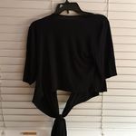 Agnes & Dora Black Tie-Front Top Photo 3