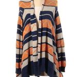 BB Dakota Blue and Orange Striped Cardigan Sweater Size S Photo 0