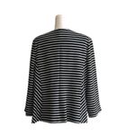 Roz & Ali  Blazer Womans Black White Stripe Open Front 3/4 Sleeve Jacket Size 1X Photo 4