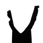 NWT Taylor Black One Piece Velvet Ruffle Trim Cross Back Romper Sz 12 Photo 1