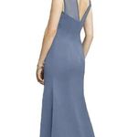 Dessy Collection Women’s Larkspur Blue Full Length Trumpet Skirt Satin Dress Size 16 Photo 1