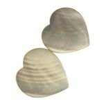 VTG Mother of Pearl Heart Earrings – Iridescent Polished Shell, 1.25", Set of 2 Photo 0