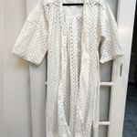 Carbon38 Eyelet Crochet White Kimono Duster Robe Cardigan Belted Size XS NWT Photo 13