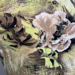 Apriori Golden Yellow Tan & Green Tropical Floral High Neck Sleeveless Top 10 Photo 4