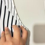 11.1 TYLHO Womans Shirt Dress White /Black Striped Sleeveless Size M Black Size M Photo 3