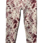 Leggings Athletic Workout Athleisure Yoga Pants Floral Pink Mauve Flaws Size none Photo 0