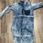 Thrill Blue Denim Long Sleeve Dress Photo 9
